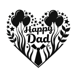 day dad balloons stars SVG PNG design with bold lettering