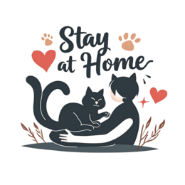 home cat engagement SVG PNG design