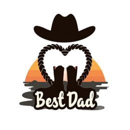 father's day best dad cowboy shirt SVG PNG design with bold lettering