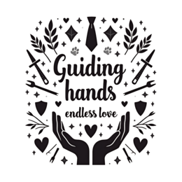 guiding hands endless love shirt SVG PNG design with black and red floral elements, an uplifting message