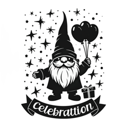 celebration gnome SVG PNG design with bold lettering
