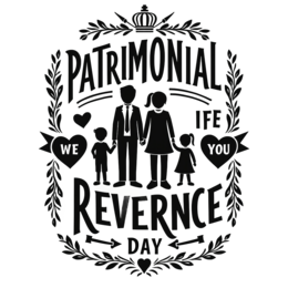 family reverence day floral SVG PNG design with bold lettering, black floral elements