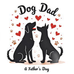 dogdad hearts SVG PNG design with bold lettering