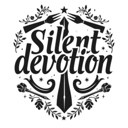 silent devotion SVG PNG design with bold lettering, white and red floral elements