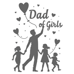 dad of girls balloons SVG PNG design with bold lettering