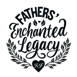 fathers enchanted legacy SVG PNG design with bold lettering, black and cream floral elements