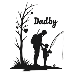 fishing silhouette SVG PNG design with bold lettering