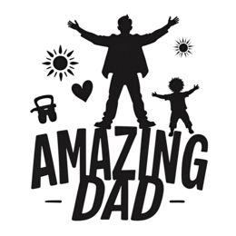 day amazing dad silhouette SVG PNG design with bold lettering