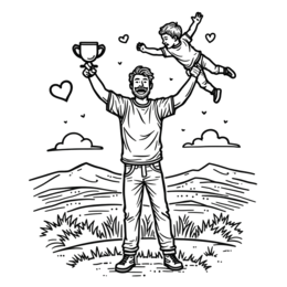 father son trophy SVG PNG design