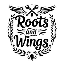 roots wings SVG PNG design with bold lettering