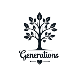 generations tree SVG PNG design with black and red floral elements