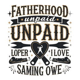 fatherhood unpaid shirt SVG PNG design with bold lettering