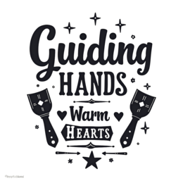 guiding hands warm hearts SVG PNG design with bold lettering