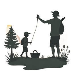 fishing sunset SVG PNG design