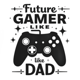 future gamer controller SVG PNG design with bold lettering