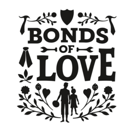bonds love SVG PNG design with bold lettering, black and white floral elements