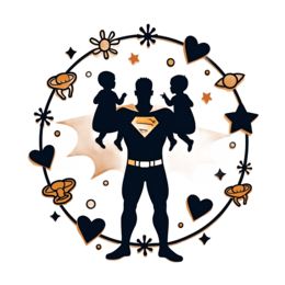 superhero kids SVG PNG design with clean design elements, black and white floral elements