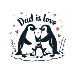dad love penguins SVG PNG design with bold lettering
