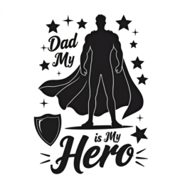 dad is my hero SVG PNG design with bold lettering