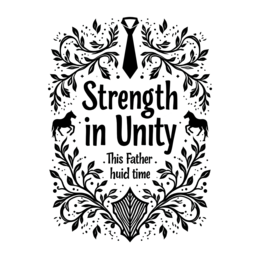 strength in unity floral SVG PNG design with bold lettering, black and white floral elements