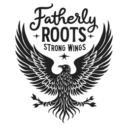 fatherly roots strong wings SVG PNG design with bold lettering
