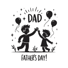 fathersday blackandwhite balloon shirt SVG PNG design