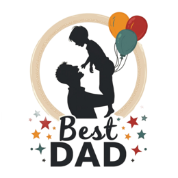 day best dad balloons SVG PNG design with bold lettering
