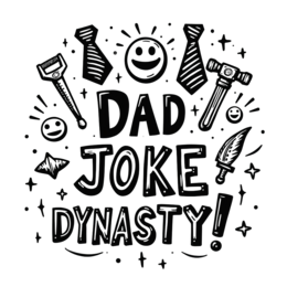 dad joke dynasty SVG PNG design with hand-drawn style, bold lettering