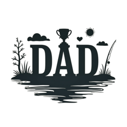 father's day trophy sunset SVG PNG design with hand-drawn style, bold lettering