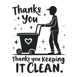 thanks clean garbage SVG PNG design with bold lettering, an uplifting message