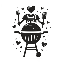 barbecue heart SVG PNG design with clean design elements
