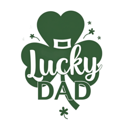 lucky dad shamrock SVG PNG design with bold lettering, green floral elements