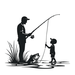 fishing child father SVG PNG design