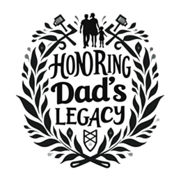 father family legacy wreath SVG PNG design with bold lettering, black and white floral elements