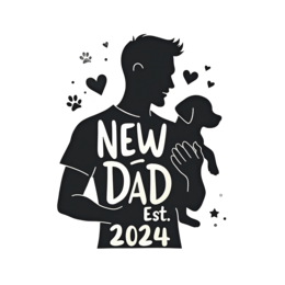 newdad puppy shirt SVG PNG design with bold lettering