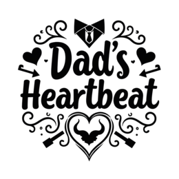 fathers day dads heartbeat shirt SVG PNG design with bold lettering