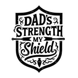 fathers day strength shield SVG PNG design with bold lettering