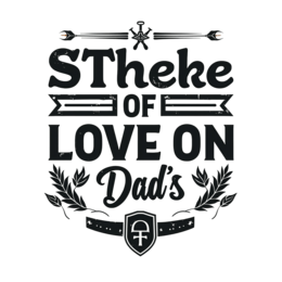 quotes love on dad's floral SVG PNG design with bold lettering, black floral elements