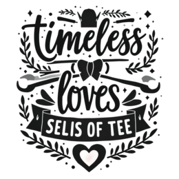 timeless loves floral SVG PNG design with bold lettering, black and white floral elements