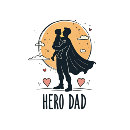 hero dad love shirt SVG PNG design with bold lettering