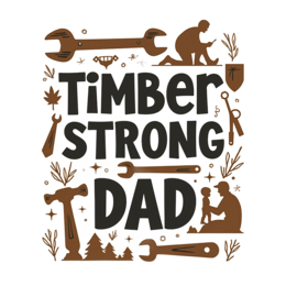 day timbers strong SVG PNG design with hand-drawn style, bold lettering, black floral elements