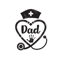 father's day dad nurse stethoscope SVG PNG design with hand-drawn style, bold lettering