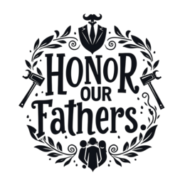day honor our fathers SVG PNG design with bold lettering, black floral elements