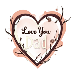 father's day dad love heart SVG PNG design with bold lettering