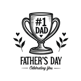 award dad SVG PNG design with bold lettering, black and white floral elements