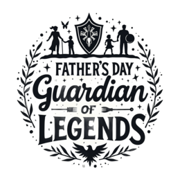 father's day guardian legends SVG PNG design with black and white floral elements