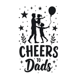 fathersday balloon celebration SVG PNG design with bold lettering, black and white floral elements