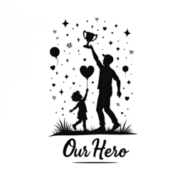 hero trophy SVG PNG design with bold lettering