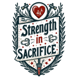 strength in sacrifice SVG PNG design with bold lettering, an uplifting message
