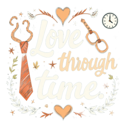 love time graphics SVG PNG design with bold lettering, white and orange floral elements